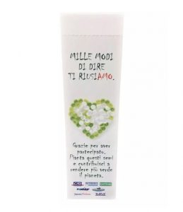 Fronte Segnalibro Eko Bookmark in Carta Riciclata Con Semi con Esempio di Personalizzazione