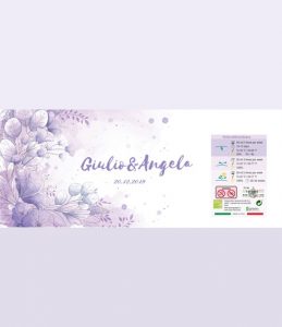 Microgiardini vasi in lattina versione Bomboniere Floreali con Pianta con Grafica per matrimonio Viola