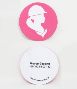 Biglietto da Visita in Carta Piantabile per Progetto hsequipe Fronte & Retro