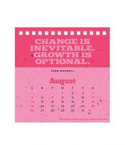 Calendario in Carta Piantabile Colore Rosa Mese Agosto