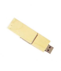 USB Clip in Legno Naturale vista Frontale
