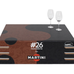 Tavolino da Caffè Golliaz in Cartone Riciclato con Personalizzazione Martini