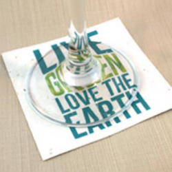 Sottobicchiere in Carta Piantabile | Forma Quadrata con Personalizzazione Live Growth Love the Earth