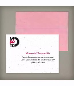 Busta in Carta Piantabile per Progetto Politecnico di Torino Mauto Museo dell'Automobile
