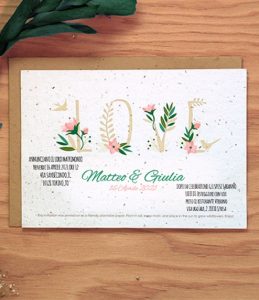 Partecipazioni in Carta Piantabile per matrimonio per Matteo & Giulia