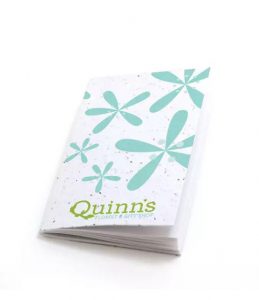 Quadernetto in Carta Piantabile Bianco per Progetto Quinss