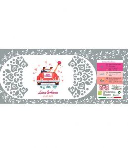 Microgiardini vasi in lattina versione Bomboniere Floreali con Pianta con Grafica per matrimonio Just Married