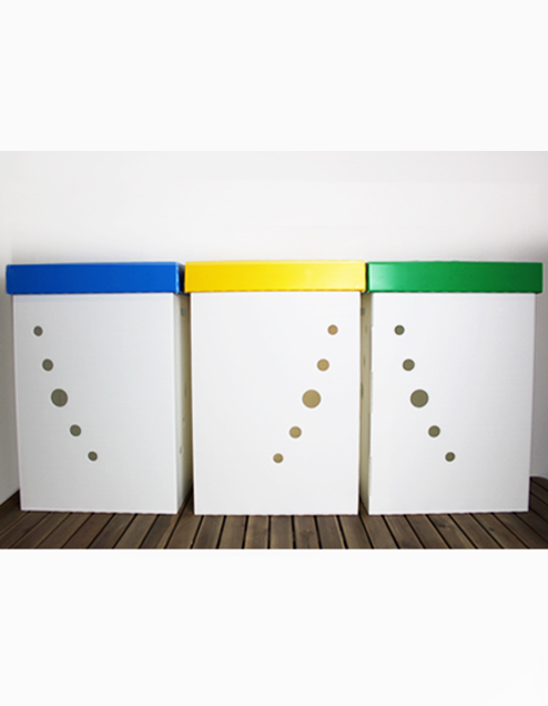 Eco Light Contenedores de Recogida Selectiva para Oficinas y Escuelas con 3 colores de 60 Lt