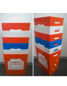 Eco Light Contenitori Raccolta Differenziata per Uffici & Scuole con 3 colori diversi da 40 Lt
