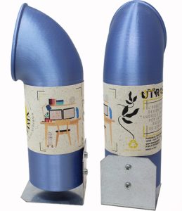 U-Trash da scrivania azzurro con fascetta avvolgente galleria prodotto