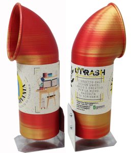 U-Trash da scrivania sunset red con fascetta galleria prodotto