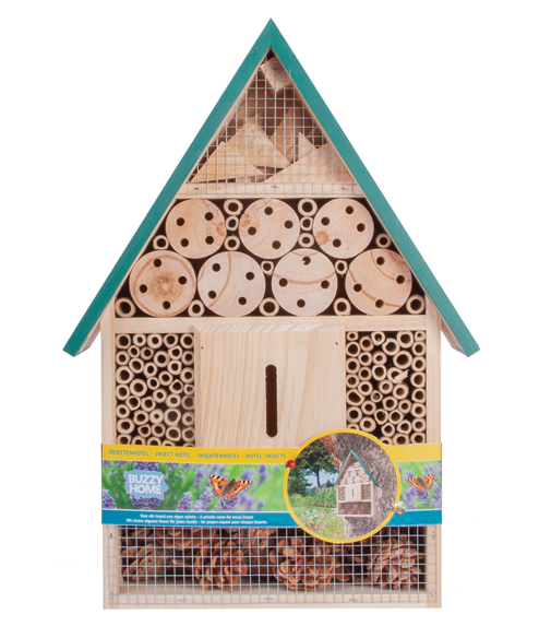 Hotel para Abejas de Madera - casita grande frente