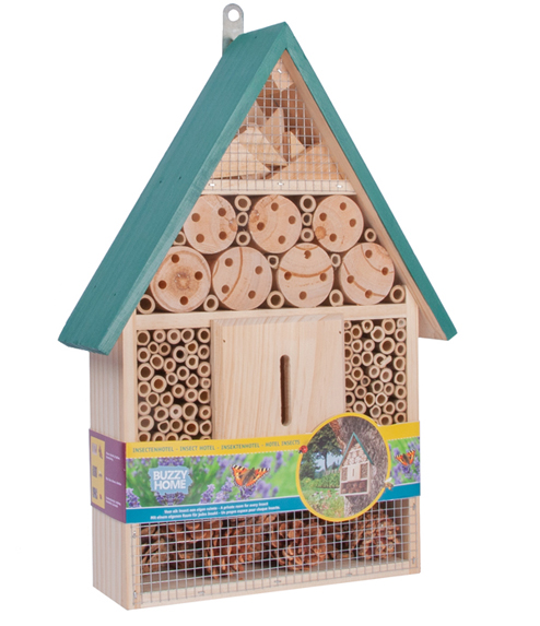 Hotel para Abejas de Madera - casita grande lado