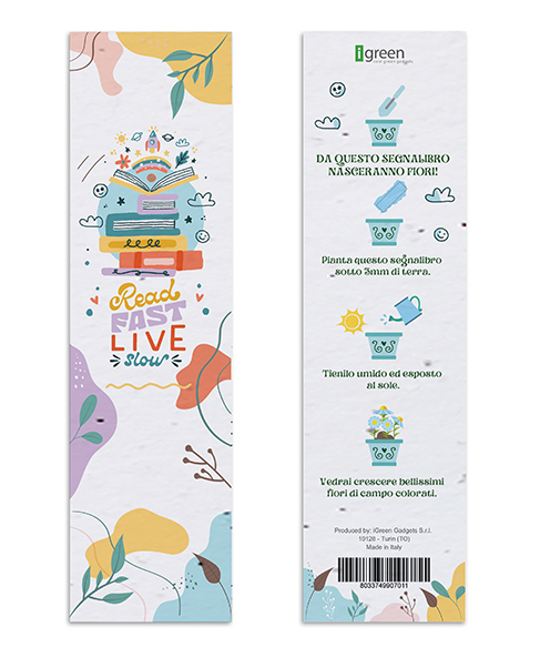 Marcapáginas Plantable Read Fast Live Slow